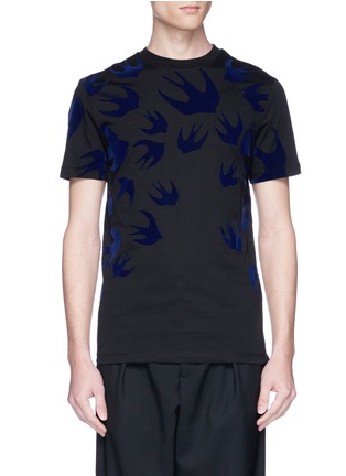 Main View - Click To Enlarge - MC Q - 'Swallow Swam' velvet flock print T-shirt