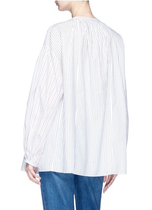 Back View - Click To Enlarge - SONIA RYKIEL - Balloon sleeve stripe poplin shirt