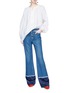 Figure View - Click To Enlarge - SONIA RYKIEL - Stripe cuff flared jeans