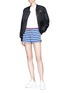Figure View - Click To Enlarge - THE UPSIDE - 'Tango' stripe knit shorts