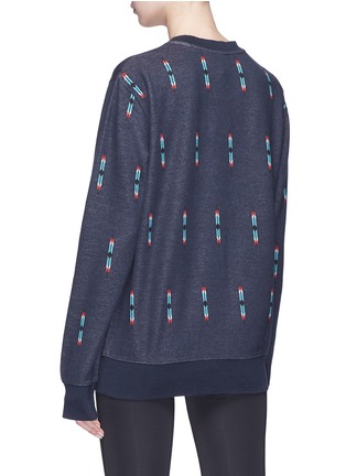 Back View - Click To Enlarge - THE UPSIDE - 'FEATHER PIQUE CREW' JACQUARD SWEATER