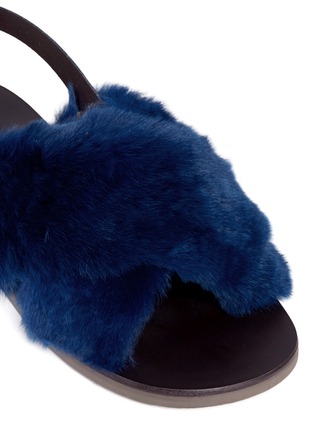 Detail View - Click To Enlarge - FABIO RUSCONI - Rabbit fur slingback sandals