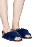 Figure View - Click To Enlarge - FABIO RUSCONI - Rabbit fur slingback sandals