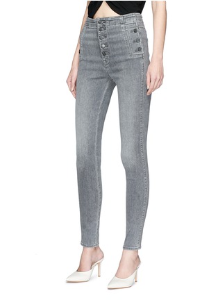 Front View - Click To Enlarge - J BRAND - 'Natasha' button pocket skinny jeans