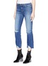 Front View - Click To Enlarge - J BRAND - 'Selena' frayed cuff cropped jeans