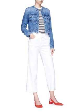 Figure View - Click To Enlarge - J BRAND - 'Joan' cropped wide leg denim pants