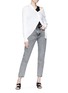 Figure View - Click To Enlarge - AALTO - Curved placket silk-cotton cardigan