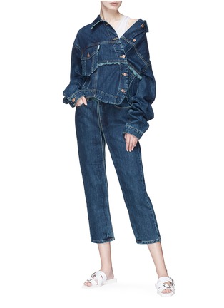 Figure View - Click To Enlarge - AALTO - Fixed pleated cropped jeans