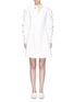 Main View - Click To Enlarge - ADEAM - Tie cutout ruched sleeve shirt dress