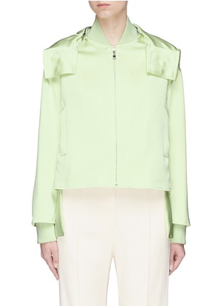 Main View - Click To Enlarge - ADEAM - Satin hooded high-low bomber jacket