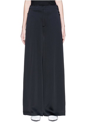 Main View - Click To Enlarge - ADEAM - Lace-up sateen wide leg pants