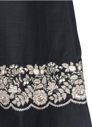 Detail View - Click To Enlarge - SABYASACHI - Floral embellished silk swing dress