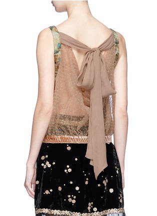 Back View - Click To Enlarge - SABYASACHI - Sash tulle back sequin sleeveless top