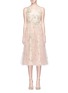 Main View - Click To Enlarge - SABYASACHI - Tulle overlay silk floral jacquard dress