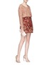 SABYASACHI - Floral embellished tulle overlay velvet skirt