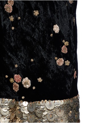 Detail View - Click To Enlarge - SABYASACHI - Embellished velvet V-neck dress