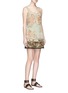 Figure View - Click To Enlarge - SABYASACHI - Tropical floral embellished tulle sleeveless top