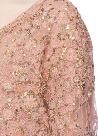 Detail View - Click To Enlarge - SABYASACHI - Sequin floral embroidered tulle dress