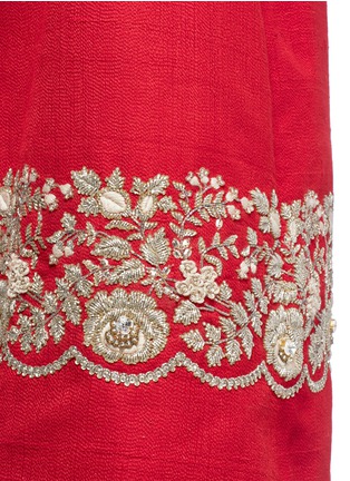 Detail View - Click To Enlarge - SABYASACHI - Floral embellished silk swing dress