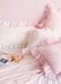  - LANE CRAWFORD - FRILL QUEEN SIZE BEDSPREAD SET – PINK