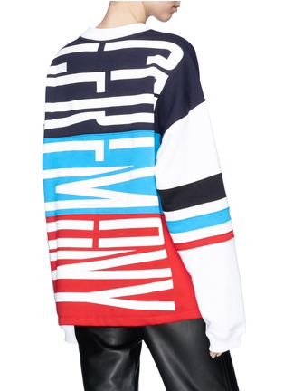 Back View - Click To Enlarge - OPENING CEREMONY - 'Charlie Cozy' colourblock logo print unisex sweatshirt