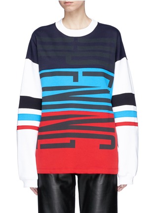 Main View - Click To Enlarge - OPENING CEREMONY - 'Charlie Cozy' colourblock logo print unisex sweatshirt