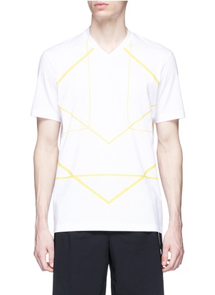 Main View - Click To Enlarge - BLACKBARRETT - Geometric print V-neck T-shirt