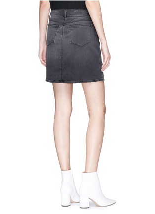 Back View - Click To Enlarge - L'AGENCE - 'Portia' lace-up front denim skirt
