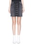 Main View - Click To Enlarge - L'AGENCE - 'Portia' lace-up front denim skirt