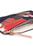 Detail View - Click To Enlarge - SONIA RYKIEL - 'Secret' slogan canvas patchwork denim pouch