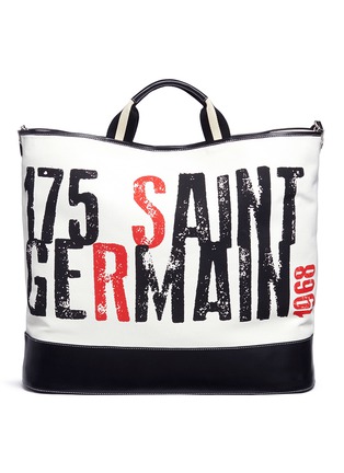 Main View - Click To Enlarge - SONIA RYKIEL - '175 Saint Germain' slogan print canvas leather tote