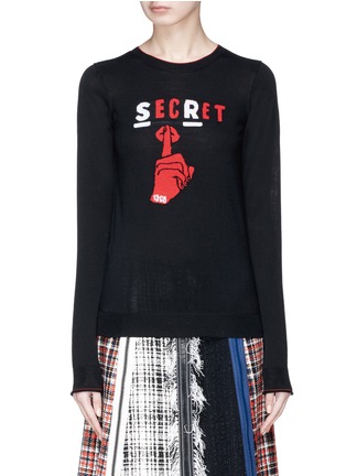 Main View - Click To Enlarge - SONIA RYKIEL - 'Secret' graphic intarsia wool sweater
