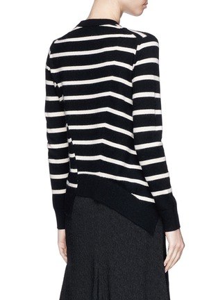Back View - Click To Enlarge - PROENZA SCHOULER - Asymmetric stripe sweater
