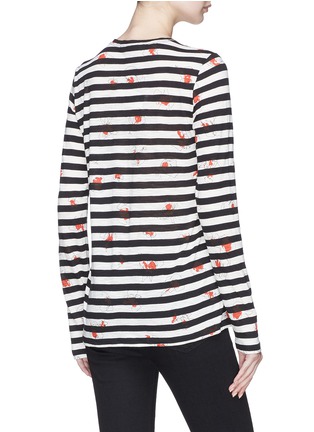 Back View - Click To Enlarge - PROENZA SCHOULER - Floral print stripe T-shirt