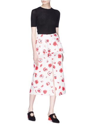 Figure View - Click To Enlarge - PROENZA SCHOULER - Floral print layered jacquard skirt