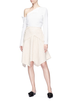 Figure View - Click To Enlarge - PROENZA SCHOULER - Asymmetric bouclé tweed skirt