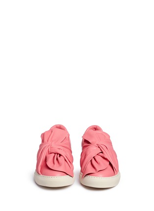 Front View - Click To Enlarge - PORTS 1961 - Twist bow leather sneakers