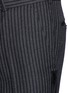 Detail View - Click To Enlarge - ALEXANDER MCQUEEN - Velvet trim wool stripe jacquard pants