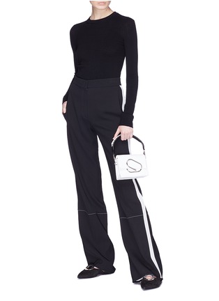 Figure View - Click To Enlarge - PROENZA SCHOULER - Stripe outseam wide leg suiting pants