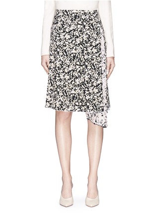 Main View - Click To Enlarge - PROENZA SCHOULER - Pleated panel floral print crepe de Chine skirt