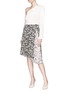 Figure View - Click To Enlarge - PROENZA SCHOULER - Pleated panel floral print crepe de Chine skirt