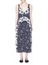 Main View - Click To Enlarge - PROENZA SCHOULER - Hook-and-eye floral print patchwork crepe dress