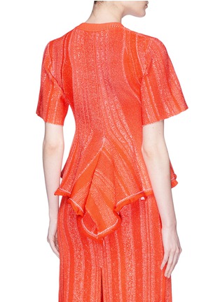 Back View - Click To Enlarge - PROENZA SCHOULER - Drape back ottoman stitch knit flared top