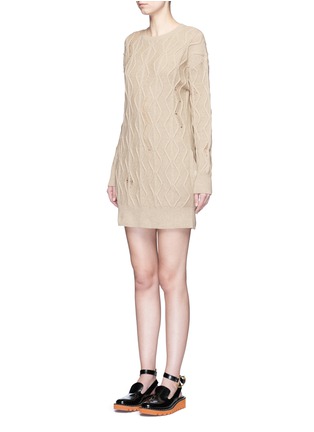 Front View - Click To Enlarge - STELLA MCCARTNEY - Squiggly cashmere-wool knit dress
