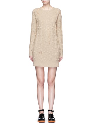 Main View - Click To Enlarge - STELLA MCCARTNEY - Squiggly cashmere-wool knit dress