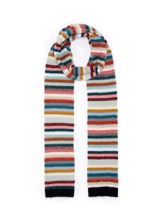 Detail View - Click To Enlarge - CHLOÉ - Stripe mohair-cashmere blend scarf