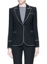 Main View - Click To Enlarge - ALEXANDER MCQUEEN - Contrast piping leaf crepe blazer
