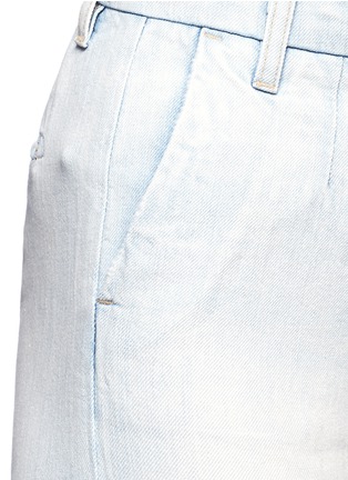 Detail View - Click To Enlarge - CURRENT/ELLIOTT - 'The Cropped Neat' cotton-linen flared denim pants