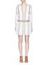 Main View - Click To Enlarge - ALICE & OLIVIA - 'Jolene' embroidered stripe neck tie dress