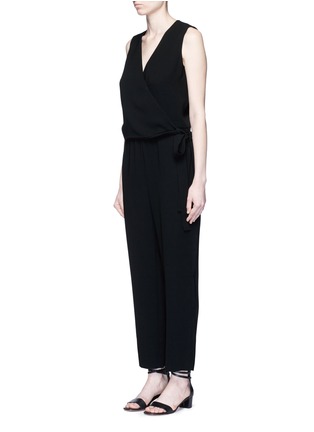 Front View - Click To Enlarge - THEORY - 'Alvmie' wrap front crepe jumpsuit